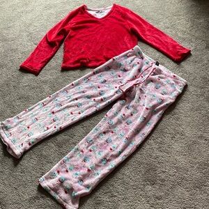 Jasmine Rose Snow Man Fleece Pajama Set SIZE XL